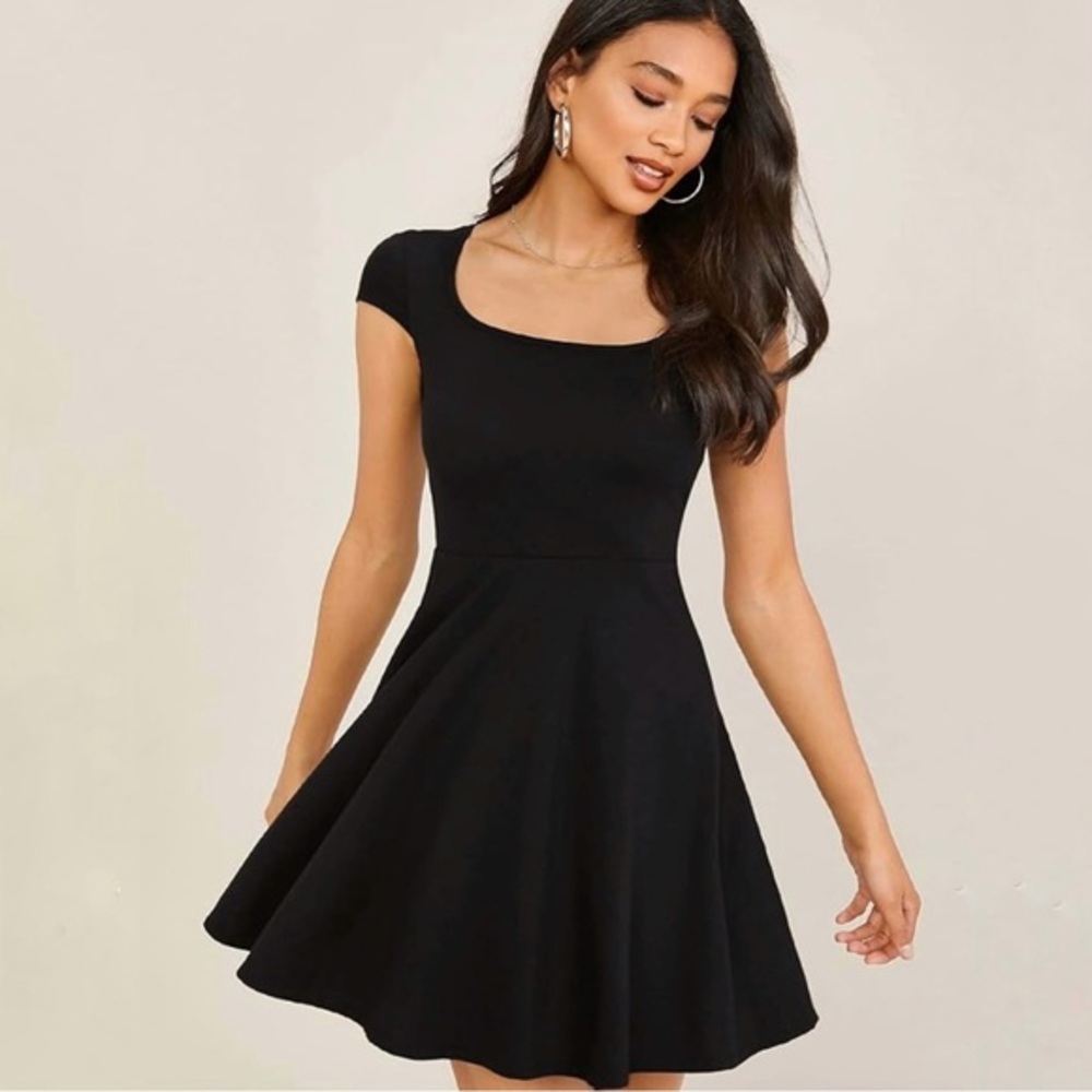 American Eagle Skater Dress Fit & Flare Black